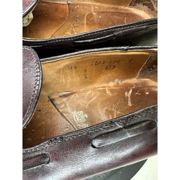 Alden 663 Classic Burgundy Calfskin Leather Tassel Loafers 10 A/C Made in USA main image 14